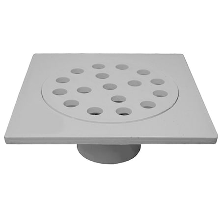 Jones Stephens 6in. x 6in. Square PVC Utility Drain with Pipe Stop D40020